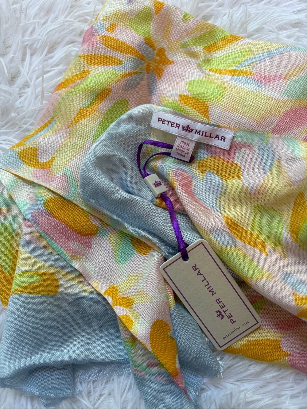 RARE Peter Millar Pastel Floral Scarf Wrap brand new with tags